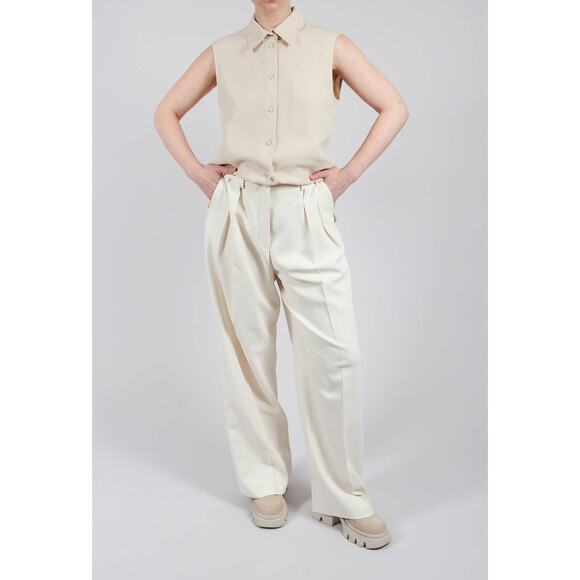 Beatrice B Mira Wide Leg Pants Trousers in Sea Salt 0 - Picture 2 of 6
